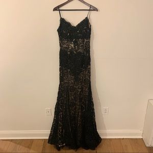 Black Beaded Evening Gown